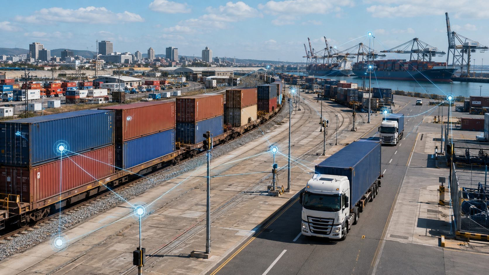 Digitally connected freight port and rail system
